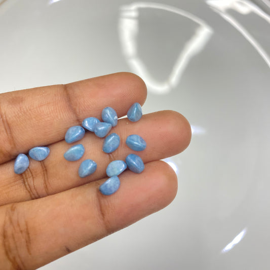 BBB 112 (C) Czech pressed Glass Pinch Beads Opaque Blue Ceramic Look -(1PC)