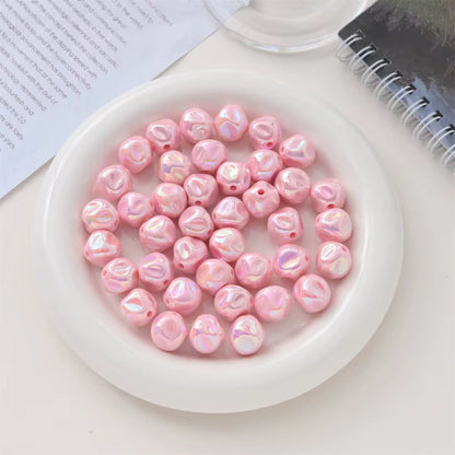 BBB 221 (c) Light Pink Irregular Bubble 3D Acrylic bead ( 1 pc ) UV Plated ( 12 mm )