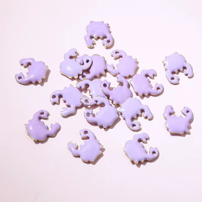 SC10M4 Purple Crab Enamel Tiny Charm 18K Gold PVD plated 316 stainless steel ( 1 piece ) Anti tarnish ( 10:10 mm )