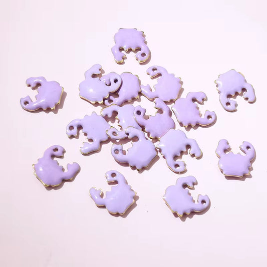 BBB 243 (d) Purple Crab Enamel Tiny Charm 18K Gold PVD plated stainless steel ( 1 piece ) Anti tarnish ( 10:10 mm )