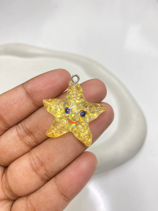 RC 2214 Star fish Resin charm with hook ( 1 pc )