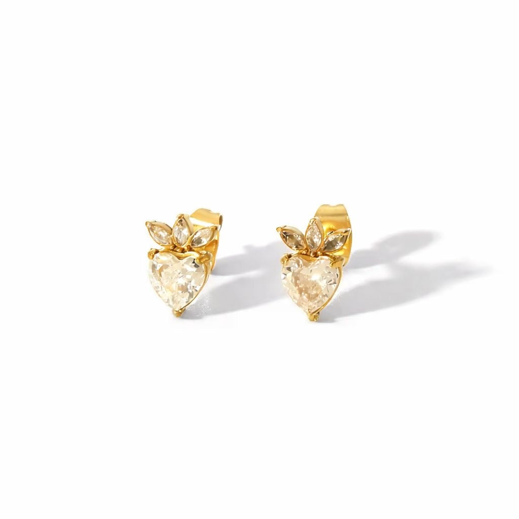 SJ 1147  Zircon studs - 18k Gold PVD plated stainless steel - Anti tarnish