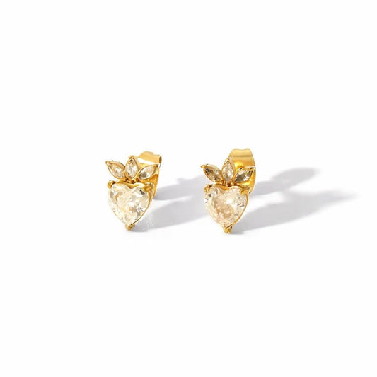 SJ 1147  Zircon studs - 18k Gold PVD plated stainless steel - Anti tarnish