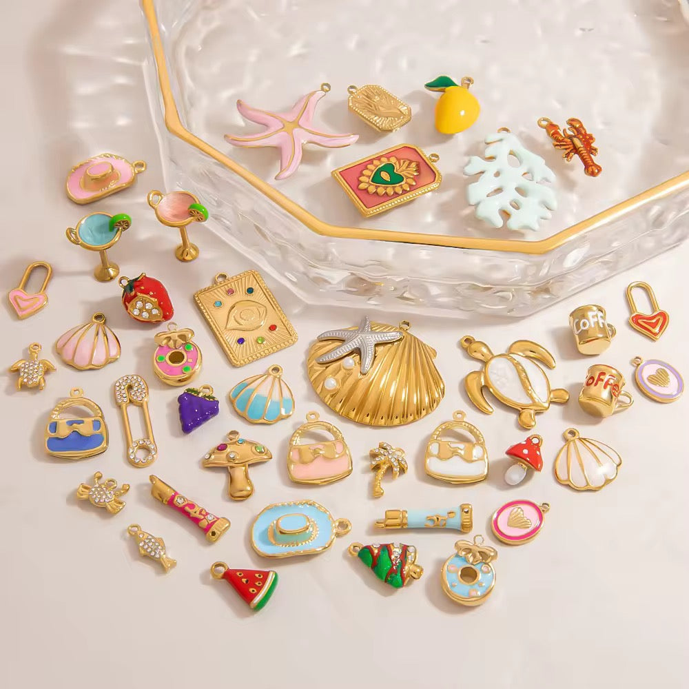 SS 3073 Coffee Cup 3D Enamel Charm - 316 SS PVD ( 1 pc ) Premium Collectible | Anti tarnish