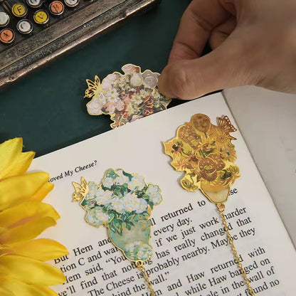 PK 36 Iris Flower Floral Bouquet Metal Bookmark ( 1 pc ) Imported Premium Quality