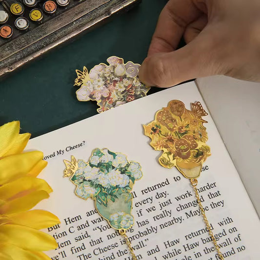 PK 36 Iris Flower Floral Bouquet Metal Bookmark ( 1 pc ) Imported Premium Quality