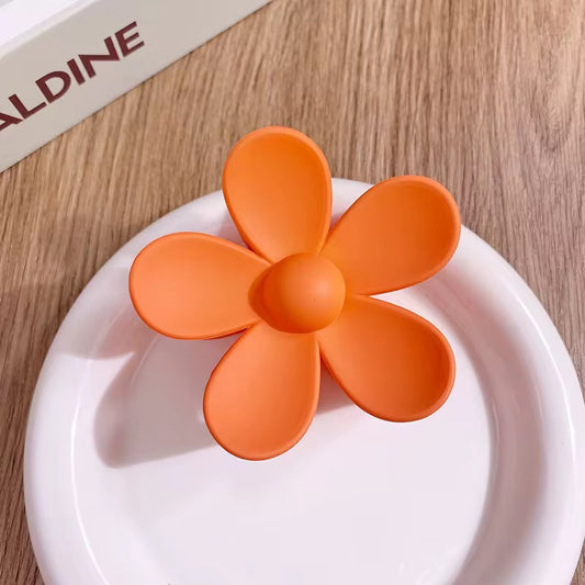 HA 16 (h) Light Orange Daisy Hawaii Floral Hair Claw Clip ( 1 pc )