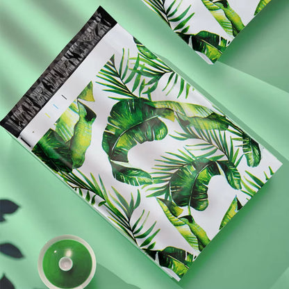 Tropical Leaf Poly Mailer Bag -  Waterproof & Double Sided - Designer Premium Packaging ( 10:13 inch )