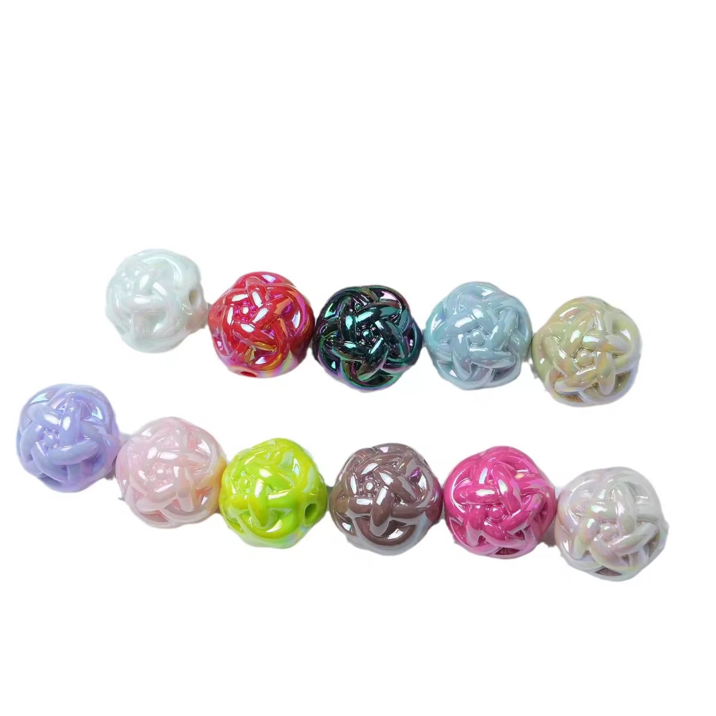 BBB 382 Yarn Ball Round Bead ( 1 pc ) UV plated Acrylic ( 16mm )