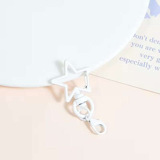 BBB 349 (f) White Star key clasp with lobster clasp - Keyring Clasp( 1 pc ) ( 10:35 mm )