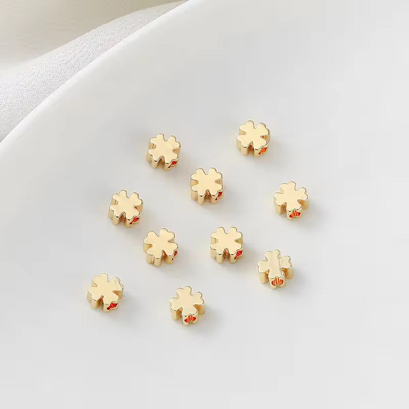 SS 1369 Clover Spacer bead 18k Gold plated ( 1 pc ) Anti tarnish ( 5 mm )