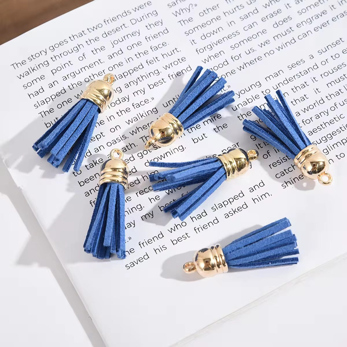 BBB 429 Plush Tassel with gold plated cap For Keychains ( 1 pc ) Premium leather quality