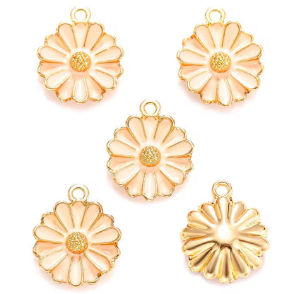 EC07K Floral enamel charm ( 1 pc ) High quality shine
