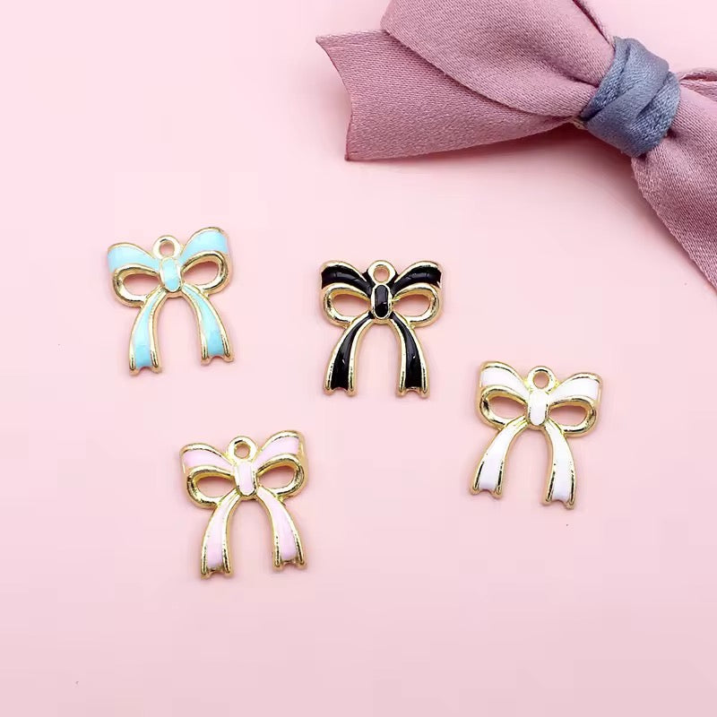 BBB 149 (c) White BowKnot Enamel Charm ( 1 pc )
