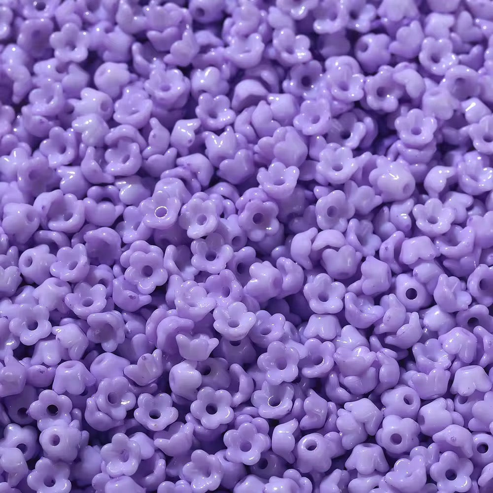 BBB 305 (e) Purple Tiny Bell Shiny  Bead ( 1 pack - 10 piece ) UV Plated Acrylic ( 6 mm )