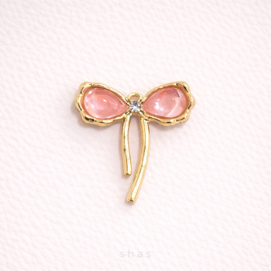 SS 3148 Bow charm 14k gold plated ( 1 pc ) Anti tarnish ( 30:22 mm )