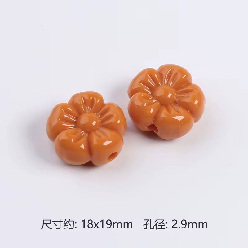 BBB 264 (g) Orange Cherry Shiny Big Bead ( 1 pc ) Solid Acrylic ( 18:19 mm )