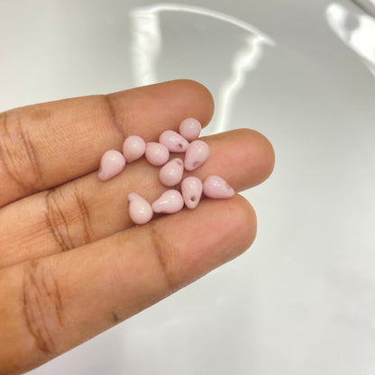 BBB 107 (C) Czech pressed Glass Teardrop Beads Opaque Light Rose Ceramic Look -(1PC)