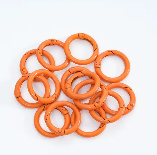 BBB 231 (e) Orange O Ring Keychain Clasp ( 1 pc ) Spring Clasp Key Ring ( 25 mm ) High Quality Alloy
