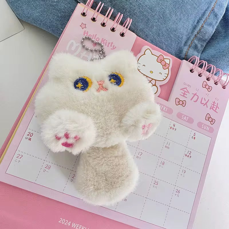 White Hello Kitty Cute 3D Plush Toy Keychain ( 1 pc ) ( 10 cm )