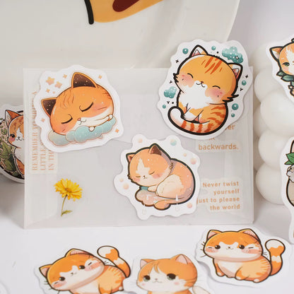 Cute Big Cat Waterproof UV Resistant sticker ( 1 pack - 30 piece )