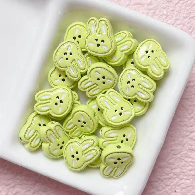 SS 1366 Green Rabbit Cute Alloy Bead Premium Quality ( 1 pc ) Anti Tarnish ( 16 mm )