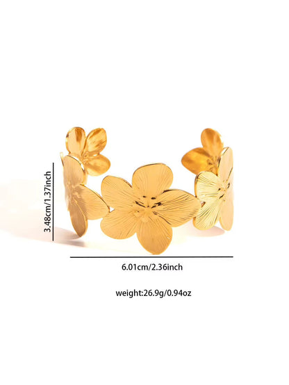 SJ 1139 Big Cuff bracelet - 18k Gold PVD plated stainless steel - Anti tarnish