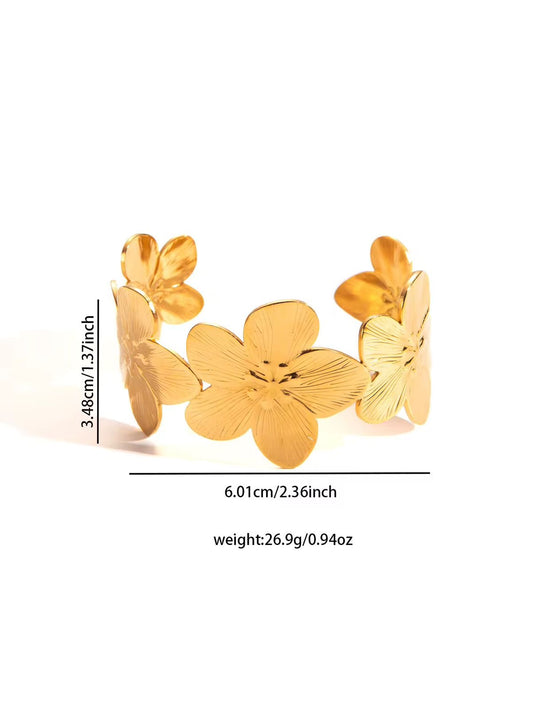 SJ 1139 Big Cuff bracelet - 18k Gold PVD plated stainless steel - Anti tarnish