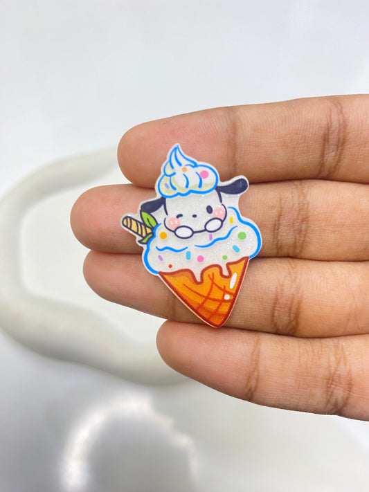 BBB 088 (e) Pochacco Ice Cream Cone flat acrylic charm ( 1 pc )