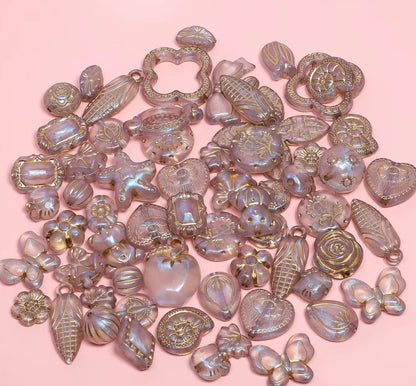 BBB 433 Vintage Czech Baroque Czech Acrylic beads ( 10 gram ) UV Gold plating