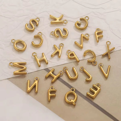 SC14H Alphabets Tiny Bubble charm 18k Gold PVD plated 316 stainless steel ( 1 pc ) Anti tarnish