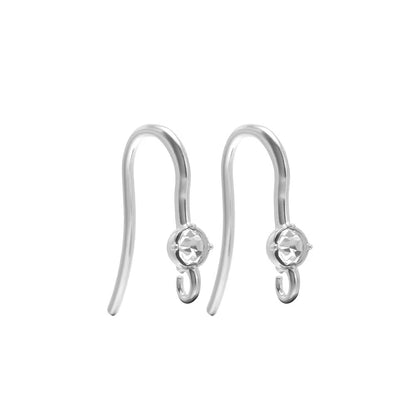 SS 3009 Zircon Hook Silver plated stainless steel ( 2 piece ) Anti tarnish
