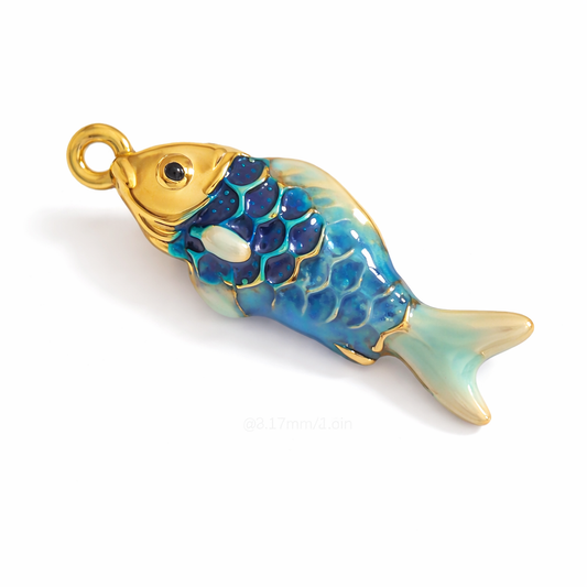 SS 3066 Fish 3D Enamel Charm - 316 SS PVD ( 1 pc ) Premium Collectible | Anti tarnish