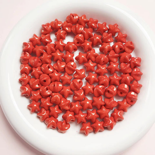 BBB 219 (f) Red Star Bubble 3D Acrylic bead ( 1 pc ) UV Plated ( 13 mm )
