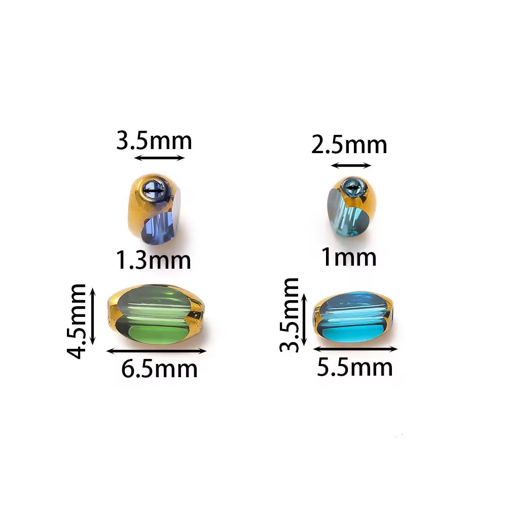GB01A Gold Edge Faceted Crystal glass bead ( 1 pc ) Lampwork Bead