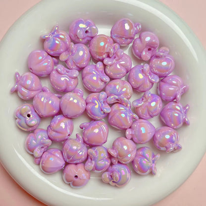 AB74 Fruit peach Shiny Bead ( 1 pc ) UV Plated Acrylic ( 16 mm )