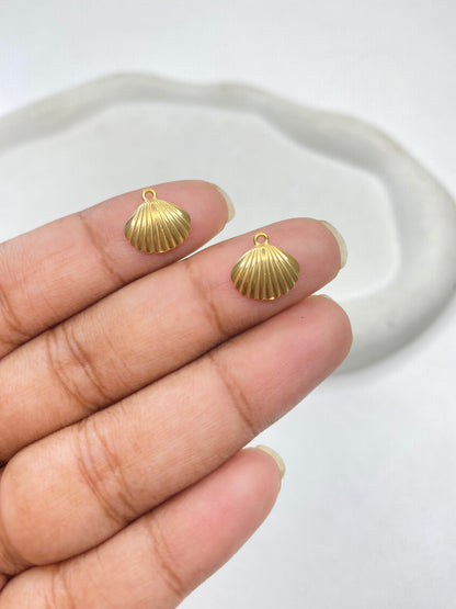 SC14L Shell Charm Tiny Sea Creature 18K Gold PVD 316 stainless steel ( 1 piece ) Anti tarnish ( 10:16.5 mm )