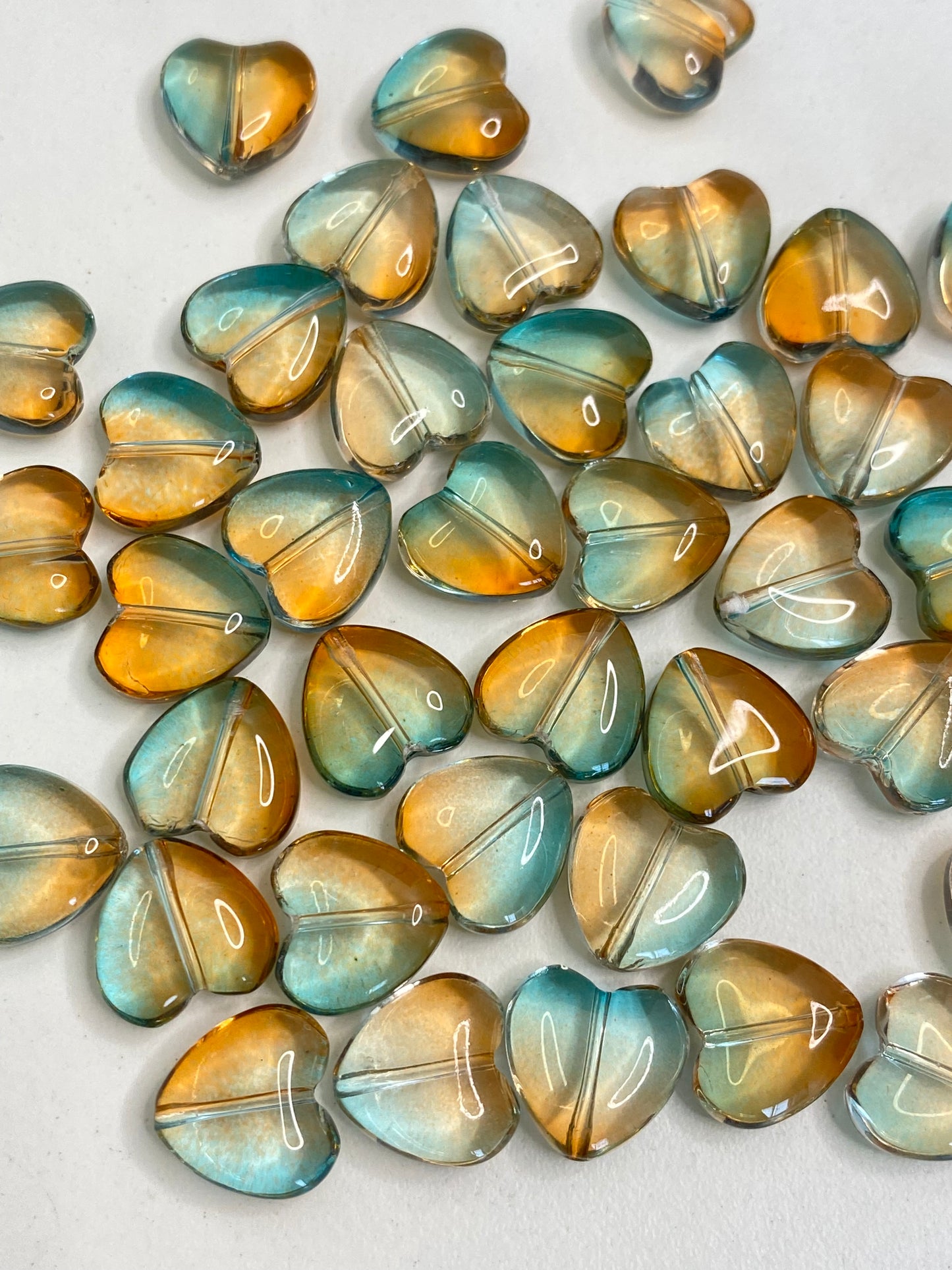 BBB 225 (o) Coffee green Heart Crystal glass bead ( 1 pc ) ( 8 mm )