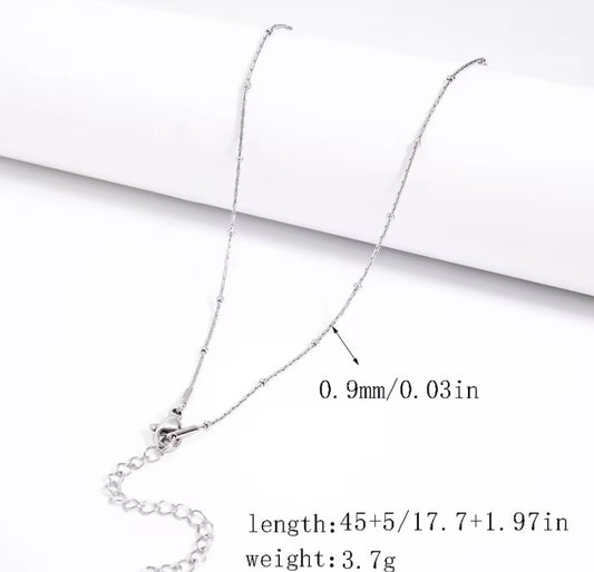 RCS32 Snake Link Bead Ready made chain with extension (1 pc ) Silver PVD