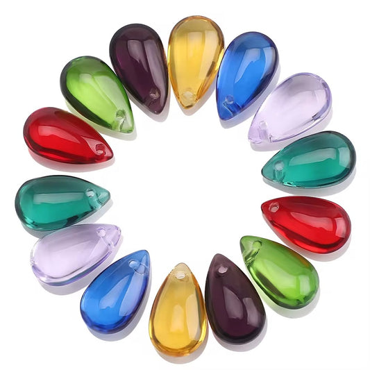 BBB 210 (a) Red Teardrop Smooth Crystal glass bead ( 1 pc ) ( 8:13 mm )