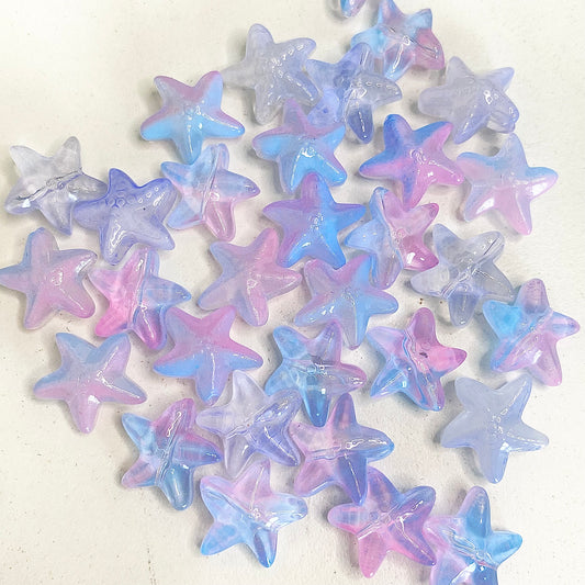 BBB 259 (i) Pinkish Blue Dual Tone Starfish glass bead ( 1 pc ) Lampwork Bead ( 15 mm )