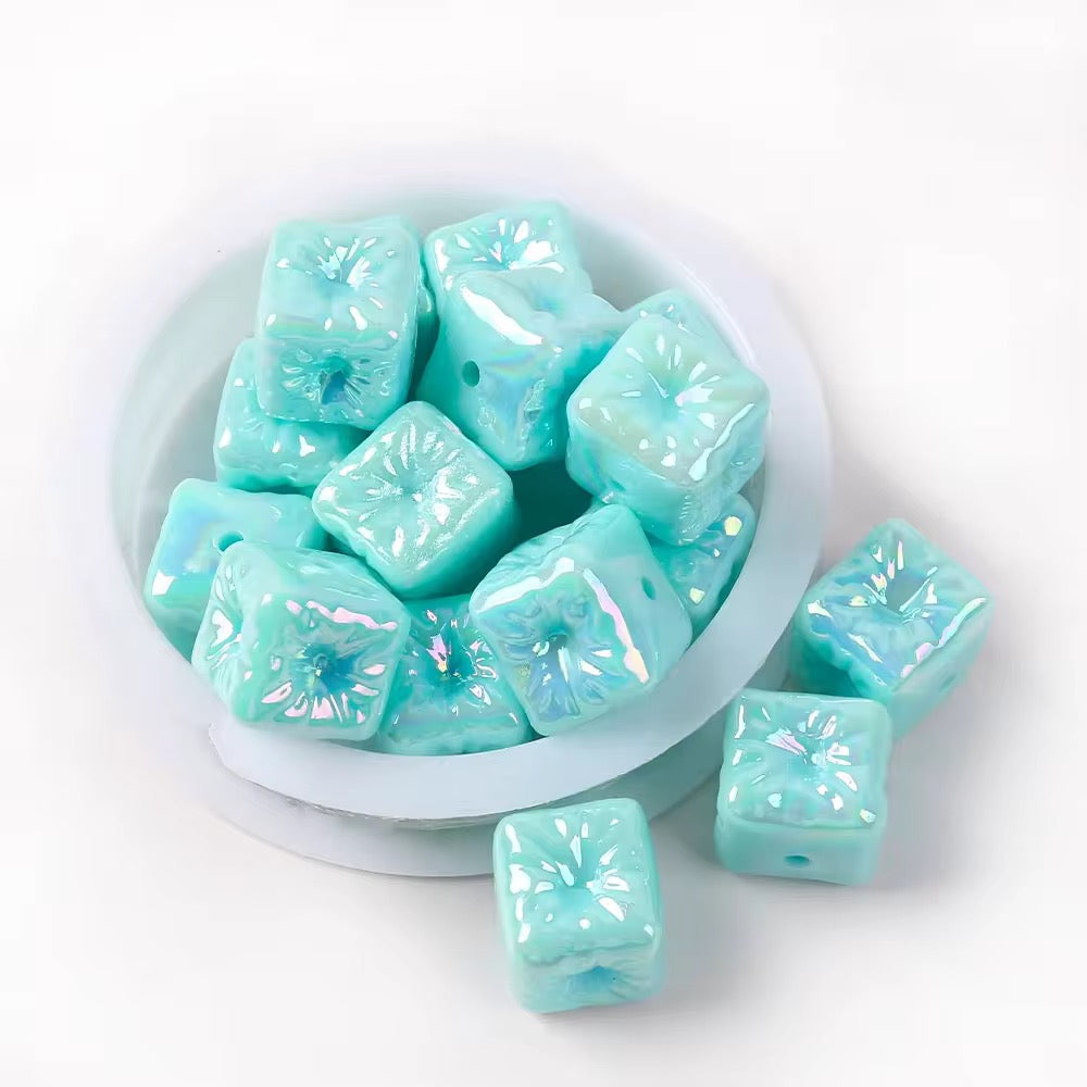 BBB 024 Cube balloon luminous Acrylic bead ( 1 pc )