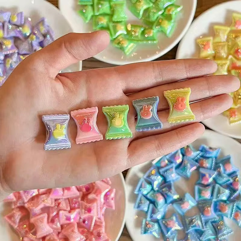 BBB 239 (a) Light Pink Rabbit candy Luminous Shiny Bead ( 1 pc ) UV Plated Acrylic ( 22:17 mm )