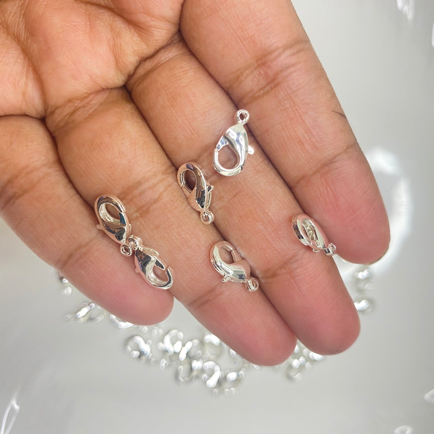 SS 833 Silver plated 10mm lobster clasp ( 1 pc ) anti tarnish