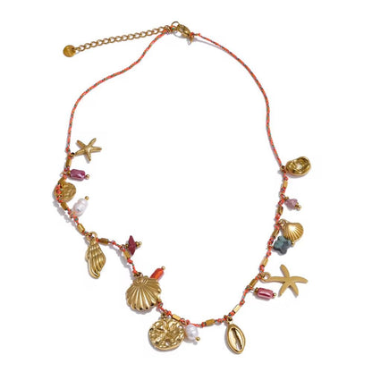 SJ 486 chunky charms necklace- premium collection - 18k Gold PVD plated stainless steel - Anti tarnish