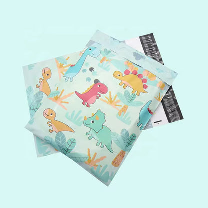 Cute Dinosaur Poly Mailer Bag -  Waterproof & Double Sided - Designer Premium Packaging ( 10:13 inch )