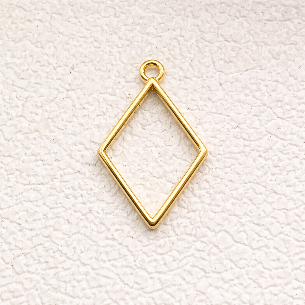 BBB 347 (b) Rhombus Bezel Alloy Premium ( 1 pc ) Anti Tarnish ( 25*40 mm )