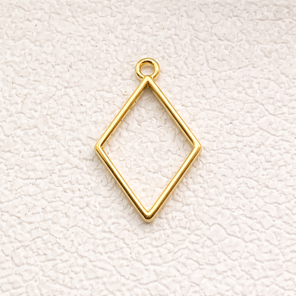 BBB 347 (b) Rhombus Bezel Alloy Premium ( 1 pc ) Anti Tarnish ( 25*40 mm )