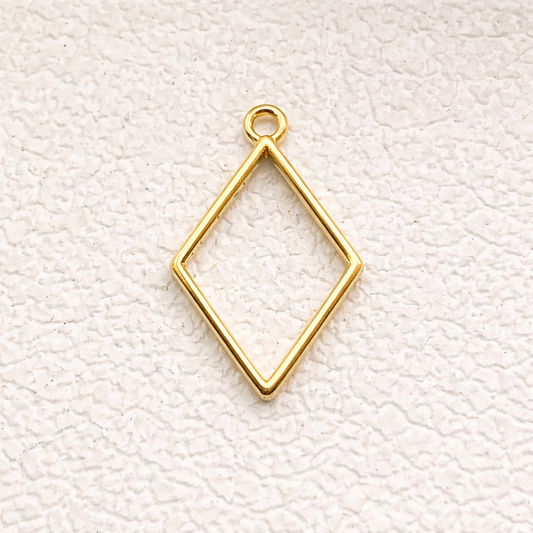 BBB 347 (b) Rhombus Bezel Alloy Premium ( 1 pc ) Anti Tarnish ( 25*40 mm )