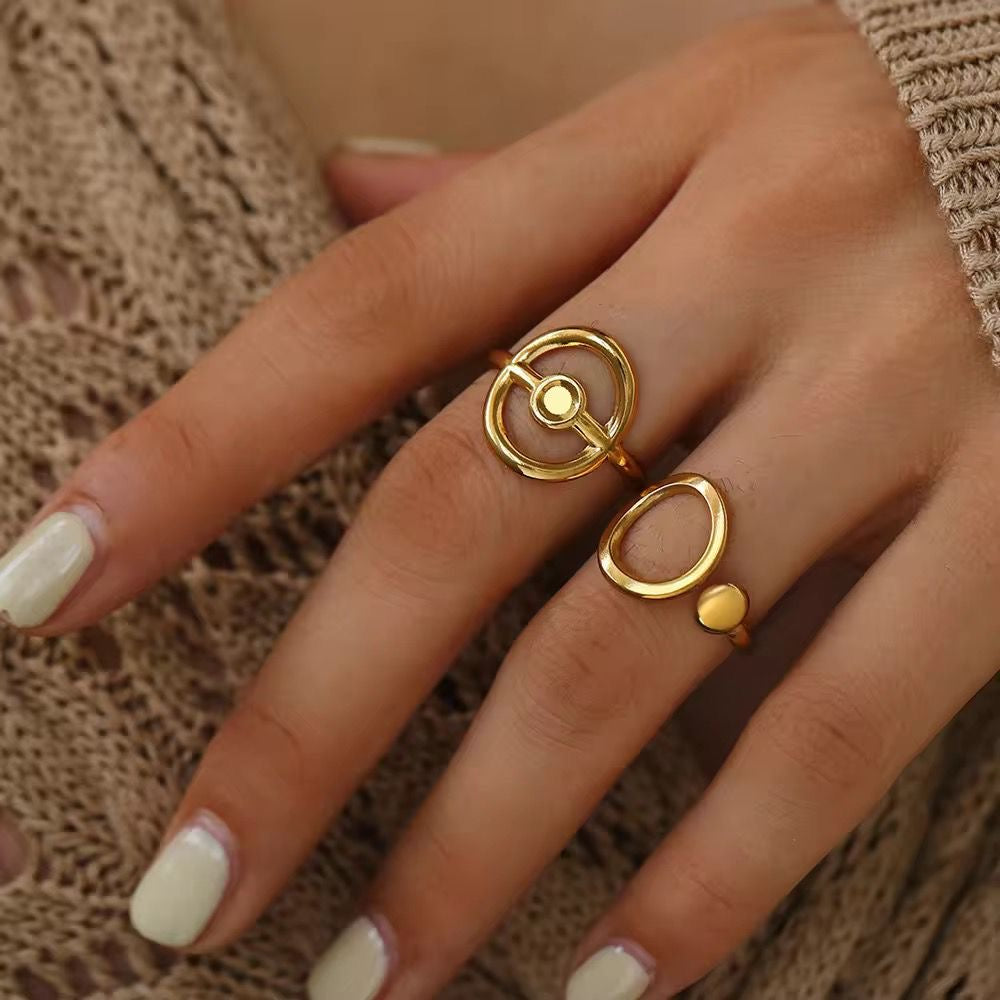 RSJ13E Rings Combo Adjustable - 18k Gold PVD plated 316 stainless steel - Anti tarnish